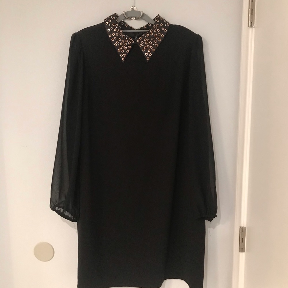 Betsey Johnson Embellished Collar Shift Dress